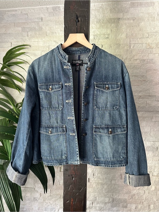 Ralph Lauren Jackets & Blazers - Ralph Lauren Polo Jeans Co. Blue Denim Military Style Vintage Jacket XL